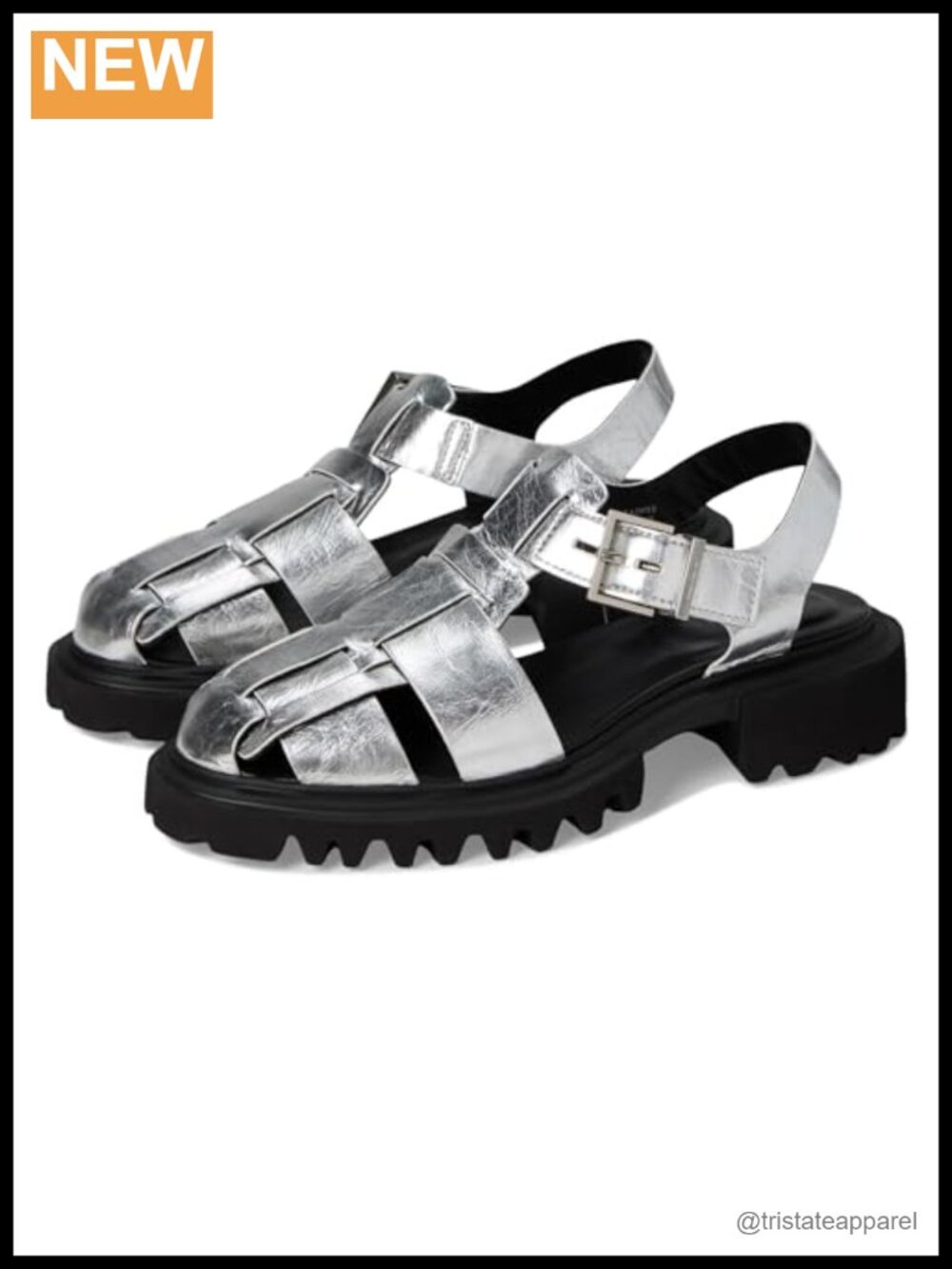 Leather Flat Fisherman Slingback Platform Sandals Slip On
